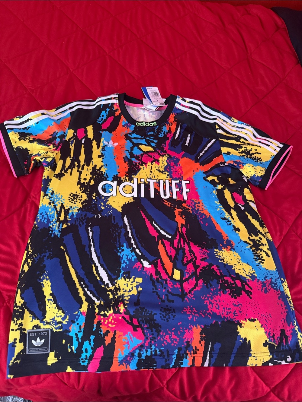 Adidas Men’s Graphic Short Sleeve Jersey- Bold Neon NWT
